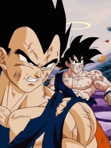 Goku And Vegeta Fighting GIF