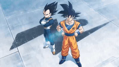 Goku And Vegeta Standing With Arms Crossed GIF