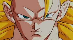 Goku Angry Face Super Saiyan Blue GIF