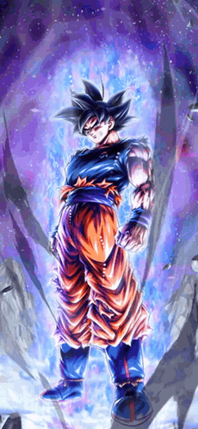 Goku Cartoon Painting Purple Background GIF