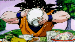 Goku Drip Eat So Fast GIF