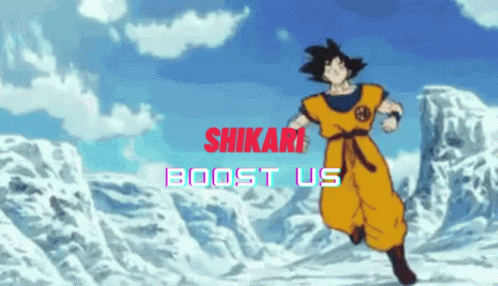 Goku Running Through Snowy Mountain Range GIF