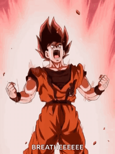 Goku Screaming With Fist In Air GIF