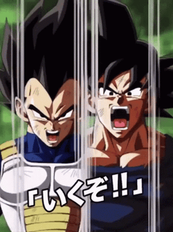 Goku Ssj4 And Vegeta Flare Up Power GIF