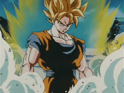 Goku Standing in Bubble of Water