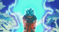 Goku Super Saiyan Blue Flaming Stand GIF