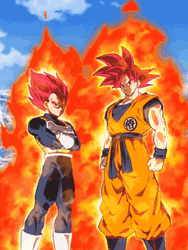 Goku Super Saiyan Blue Red Flame GIF