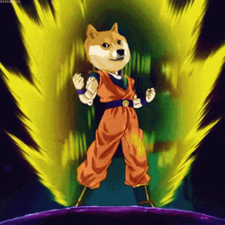 Goku Super Saiyan Meme Dog GIF
