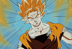 Goku Vs Vegeta Beating In Sky GIF