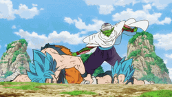 Goku Vs Vegeta Fainted With Piccolo GIF