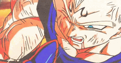 Goku Vs Vegeta Throwing On Ground GIF