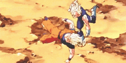 Goku Vs Vegeta Tripped GIF