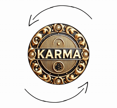 Gold And Black Circular Emblem With Karma GIF