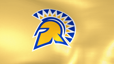 Gold Background With Blue And Yellow Spartan Helmet GIF