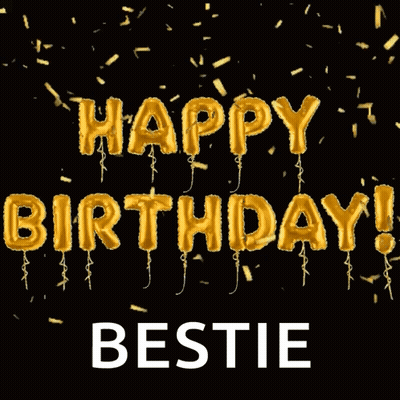 Gold Balloons Saying Happy Birthday GIF