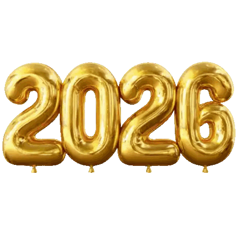 Gold Balloons Spelling 2026 Sticker