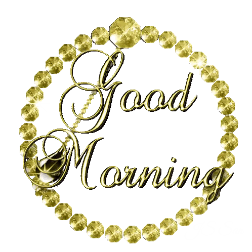 Gold Bead Circle Good Morning Sticker