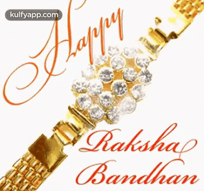 Gold Bracelet Saying Happy Raksha Bandhan