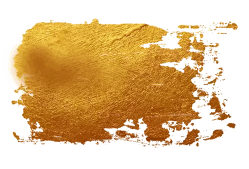 Gold Brush Stroke On White Sticker