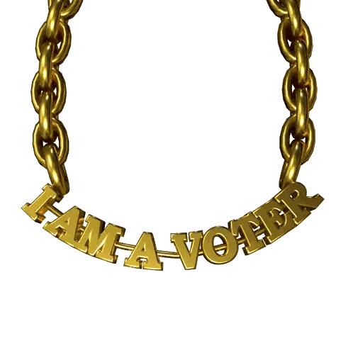 Gold Chain Saying I Am A Voter Sticker