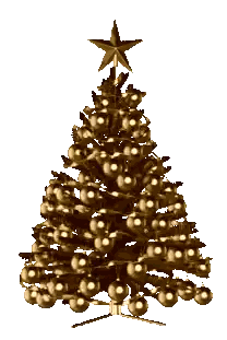Gold Christmas Tree Star Sticker