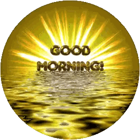 Gold Circle Saying Good Morning Sticker