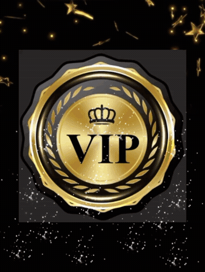 Gold Circle With Crown And VIP GIF