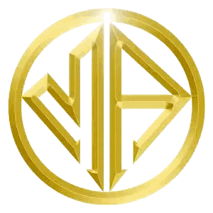 Gold Circle With Opposite Arrows Sticker