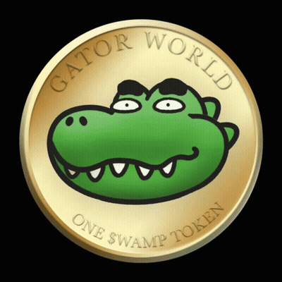 Gold Coin With Green Alligator Gator World One Swamp Token GIF