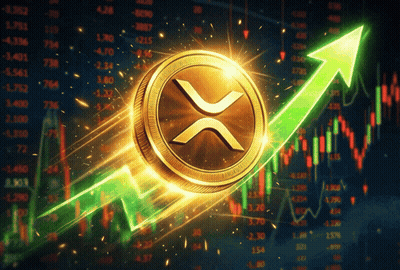 Gold Coin With Green Arrow Pointing Up GIF