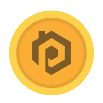 Gold Coin With House Center Sticker