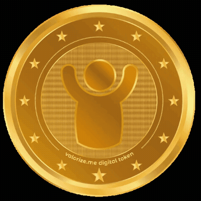 Gold Coin With Valorize.me Digital Token GIF