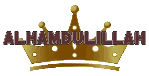 Gold Crown With Alhamdulilah Sticker
