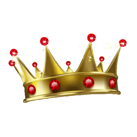Gold Crown With Red Rhinestones Sticker