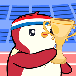 Gold Cup Award Pudgy Penguins Congrats  GIF