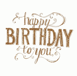 Gold Glitter Happy Birthday To You GIF