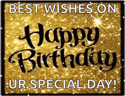 Gold Glitter Happy Birthday Wishes GIF