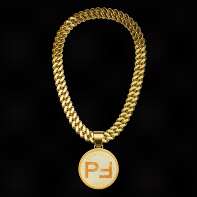 Gold Necklace With PJ Pendant GIF