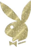 Gold Playboy Bunny Logo With Bow Tie Sticker