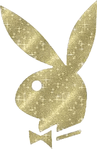 Gold Playboy Bunny Logo With Bow Tie Sticker