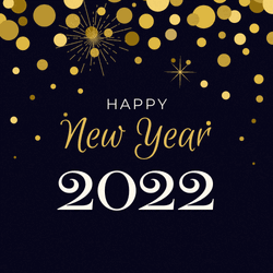 Gold Polka Dots Happy New Year 2022
