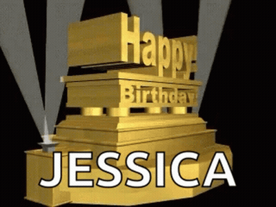 Gold Pyramid Saying Happy Birthday Jessica GIF