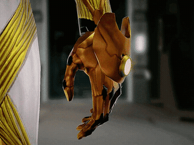 Gold Robotic Arm With Light GIF