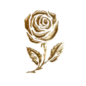 Gold Rose With Leaves Sticker