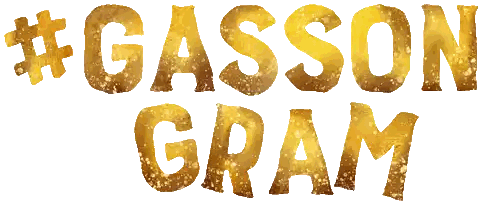 Gold Sign Saying Gasson Gram Sticker