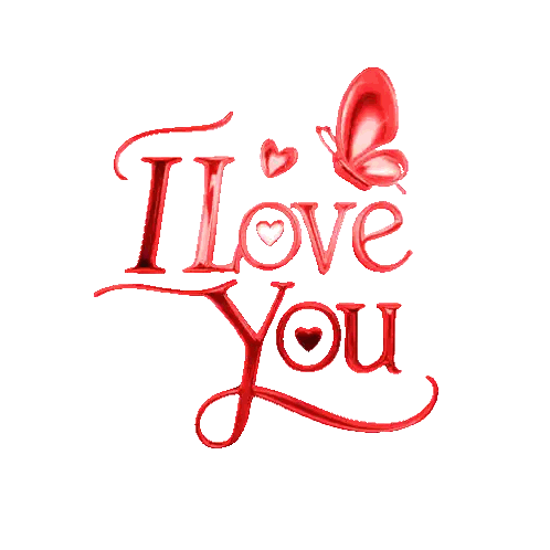 Gold Sign Saying I Love You With Butterfly Sticker