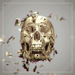 Gold Skull Shattering To Pieces