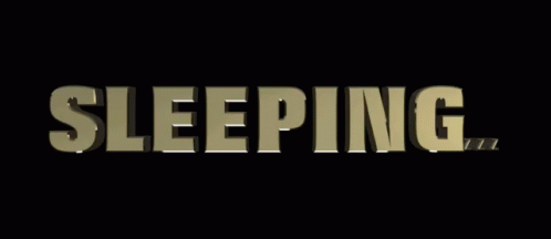 Gold Sleeping Word On Black Background GIF
