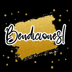 Gold Sparkling Bendiciones Sticker  GIF