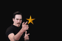 Gold Star Finger Guns Coach GIF